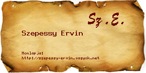 Szepessy Ervin névjegykártya