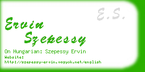 ervin szepessy business card